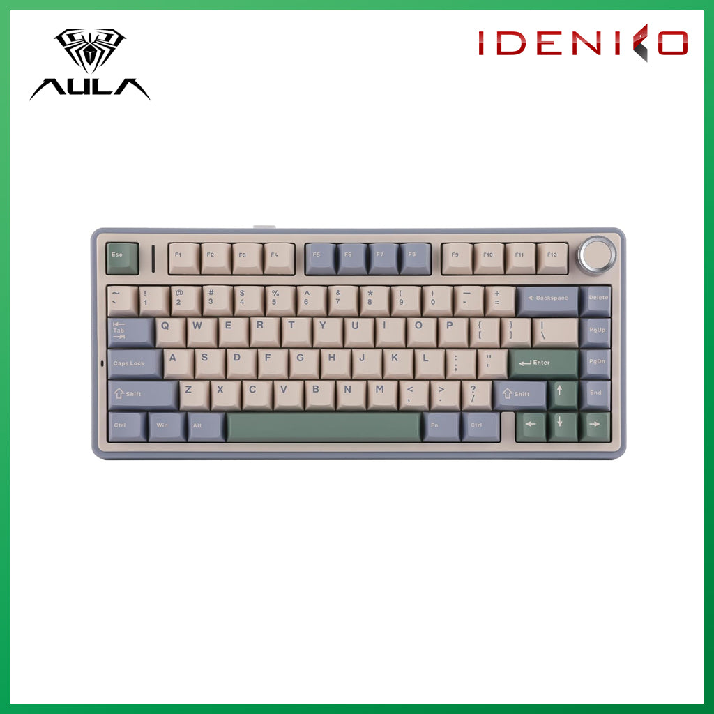 AULA F75 Mechanical Keyboard 75% 80 Key RGB Tri-Mode Wired Bluetooth 2.4G Gasket Structure Hot-swap Gaming Keyboard