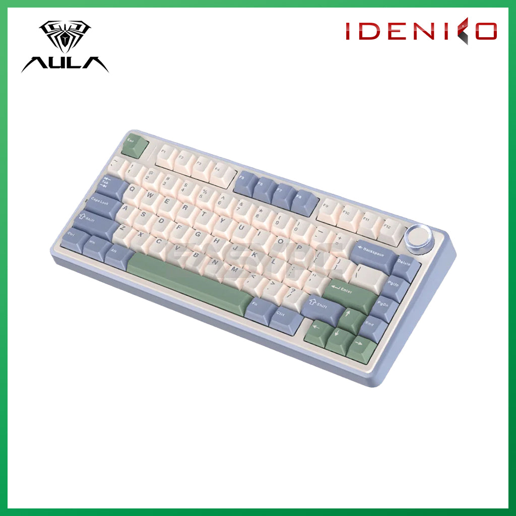 AULA F75 Mechanical Keyboard 75% 80 Key RGB Tri-Mode Wired Bluetooth 2.4G Gasket Structure Hot-swap Gaming Keyboard