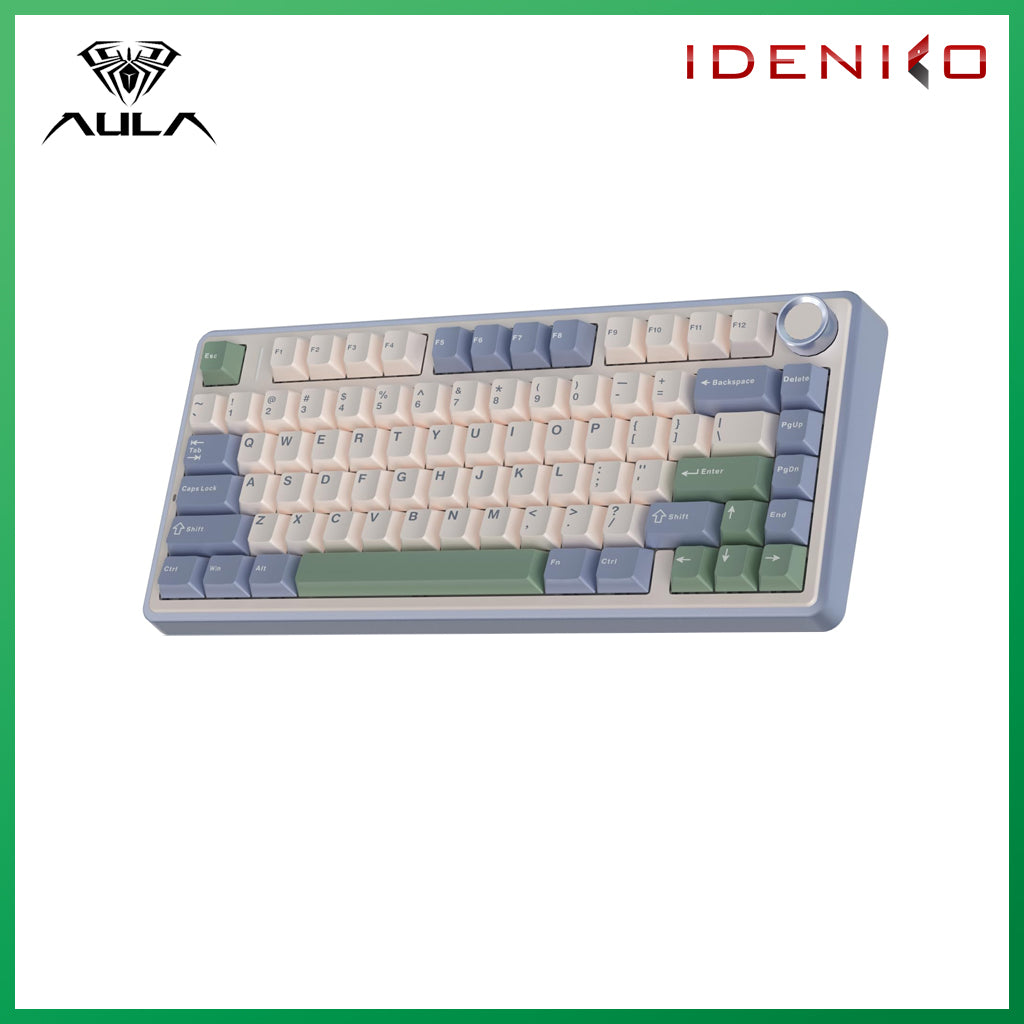 AULA F75 Mechanical Keyboard 75% 80 Key RGB Tri-Mode Wired Bluetooth 2.4G Gasket Structure Hot-swap Gaming Keyboard