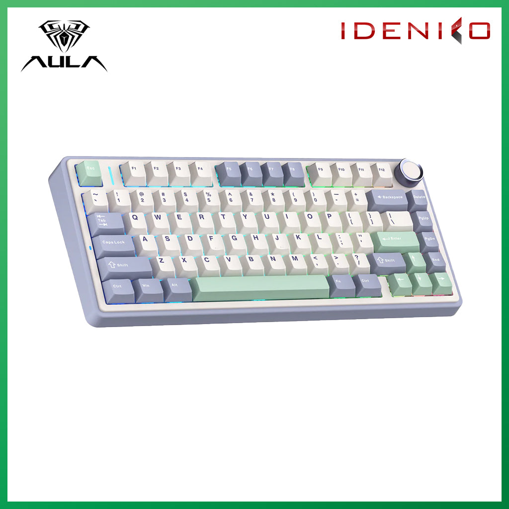 AULA F75 Mechanical Keyboard 75% 80 Key RGB Tri-Mode Wired Bluetooth 2.4G Gasket Structure Hot-swap Gaming Keyboard